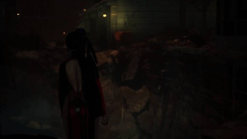 废墟战场全景,烟尘弥漫,远处敌人清晰可见,画面层次分明