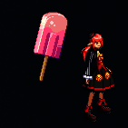 女魔法师与缔造者佩戴冰棒武器装扮效果图,武器如冰雪雕刻,施法特效梦幻