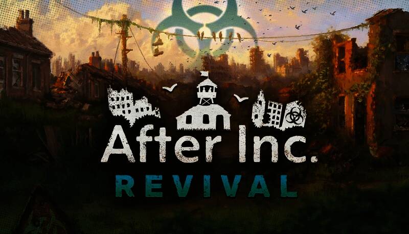 《劫后公司》游戏封面展示,画面中是废土世界的荒凉景象与主角基地轮廓