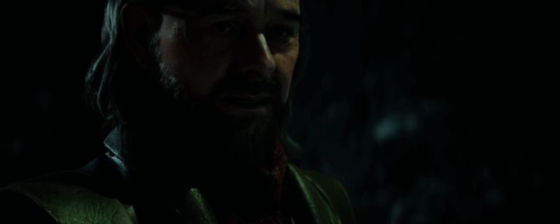 游戏主视觉图展示主角手持武器,在废墟中仰望天空的场景