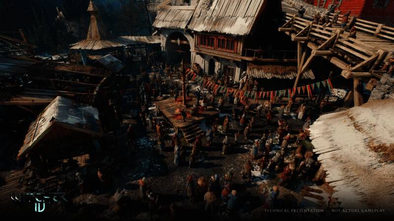 《巫师4》游戏场景概念图,展现出细腻的环境渲染与角色建模细节