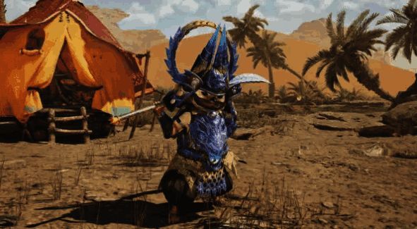 煌雷龙γ防具展示，金色与黑色搭配尽显威猛