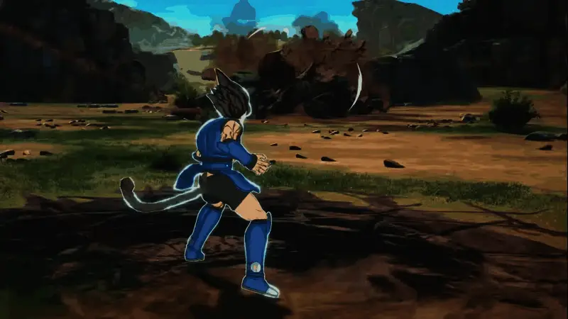 角色蓄力状态下全身闪耀金光,气势逼人