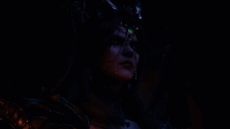 暗黑女士与主角对峙场景,情绪张力十足