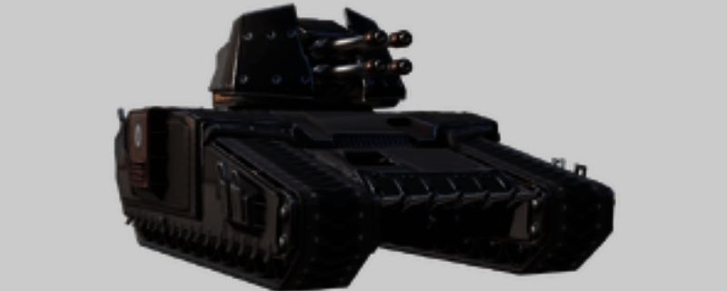 《绝地潜兵2》中粉碎者坦克的战斗场景,炮台高速旋转,四联机枪火力全开