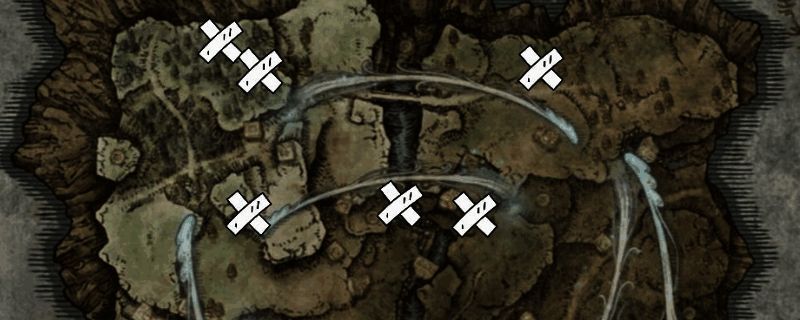 游戏界面展示《艾尔登法环:黑夜君临》的广阔地图,野外Boss分布清晰可见