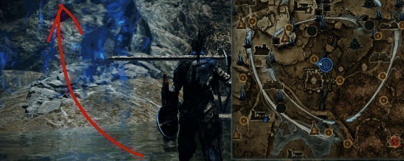 游戏界面展示山妖主城地形结构，复杂建筑与河流交错分布