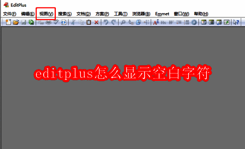 EditPlus软件主界面展示,顶部菜单栏清晰可见视图选项