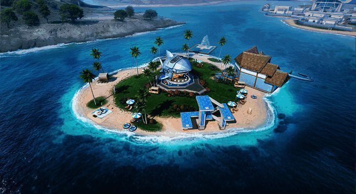 玩家驾驶锤头鲨飞行器穿梭于海面与空中，特效炫酷