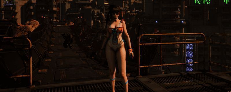 剑星游戏角色穿着海的女仆进行钓鱼的场景，画面细腻，风格唯美