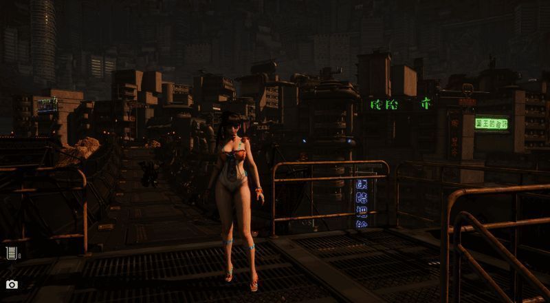 海潮女仆服装正面展示图，蓝色调为主，带有波浪纹理装饰