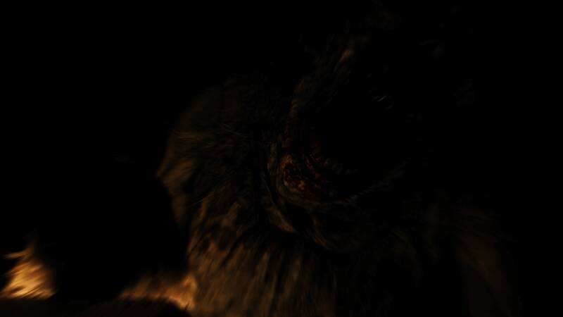 巨大怪物嘴部特写，充满整个画面，极具视觉冲击力