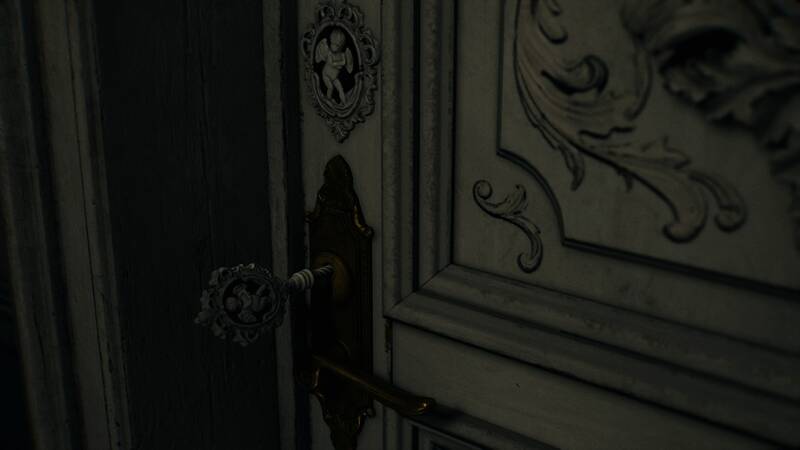 格蕾丝检查尸体画面，展现细致的角色动作与情绪表达