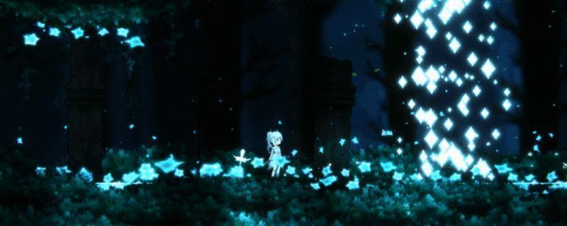 游戏场景展示,清新唯美的2D画面风格,角色在奇幻世界中探索