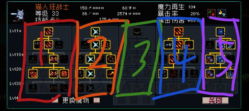 《怪物乐土》推土机队技能树界面截图