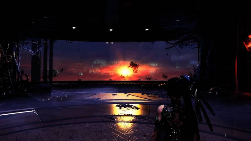 百合手持武器站立于废墟之上,背景细节刻画逼真