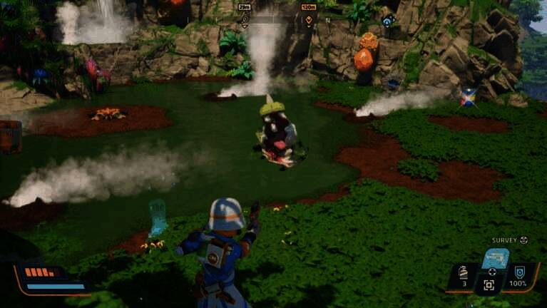 《狂野星球复仇记》游戏封面，科幻风格浓厚，主角手持能量武器，背景为外星世界