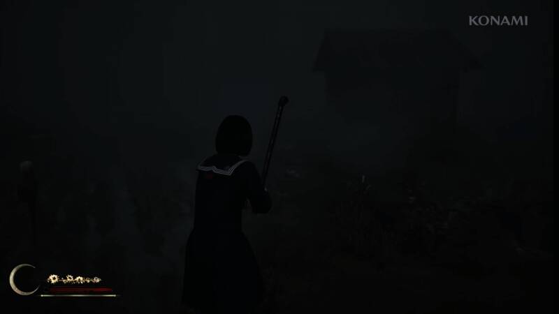 角色手持道具探索黑暗走廊,灯光闪烁制造紧张氛围