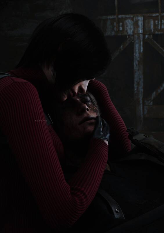 艾达低头凝视里昂的特写镜头，眼神中充满担忧与不舍