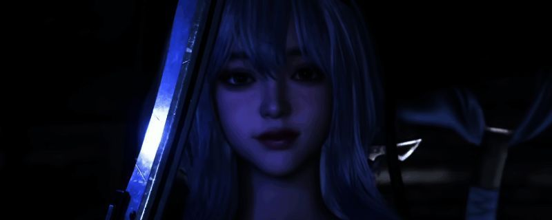 《剑星》妮姬DLC中红莲BOSS战斗场景，角色与巨型敌人激烈对峙