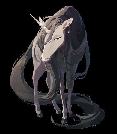 神秘独角兽神灵，静静伫立于森林之中