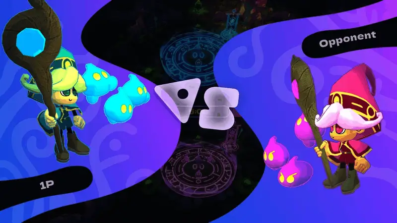 游戏内史莱姆角色集结成队，准备发起进攻的画面，色彩鲜艳，细节丰富