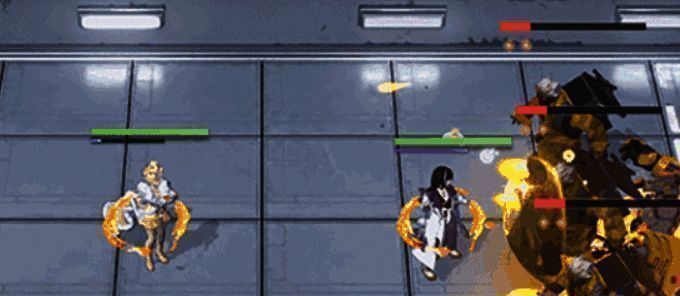 战斗场景截图,显示蜜莉普通攻击召唤聚合物对敌人造成多段伤害