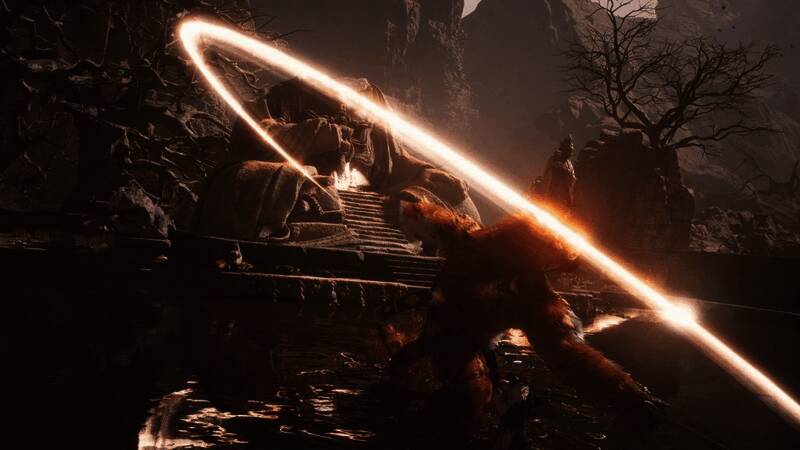 《黑神话:悟空》角色战斗场景,画面精美特效华丽