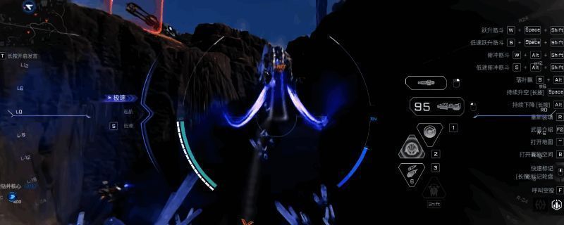 机甲矛隼在空中高速飞行,机身流线型设计极具未来感,背景为战火纷飞的战场