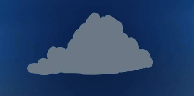 硬边笔刷绘制的基础云朵形状示意图