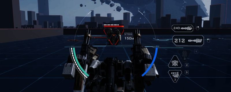 三角龙机甲展示图，展示其厚重装甲与强大火力配置