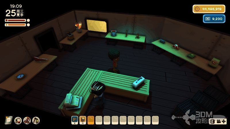 吉米商店内陈列多种独特道具,背景为船只航行的画面