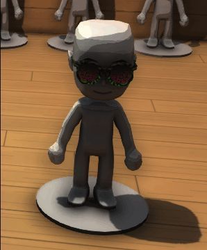 《金垦小镇》荧光眼镜展示，具有明显的发光效果