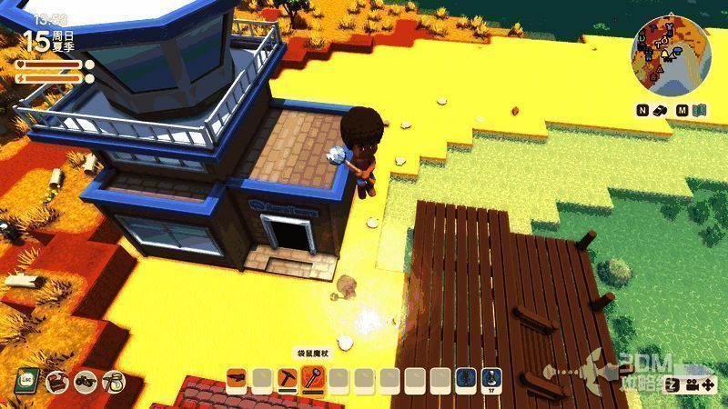 《金垦小镇》袋鼠魔杖使用场景，玩家被旋风带上空中