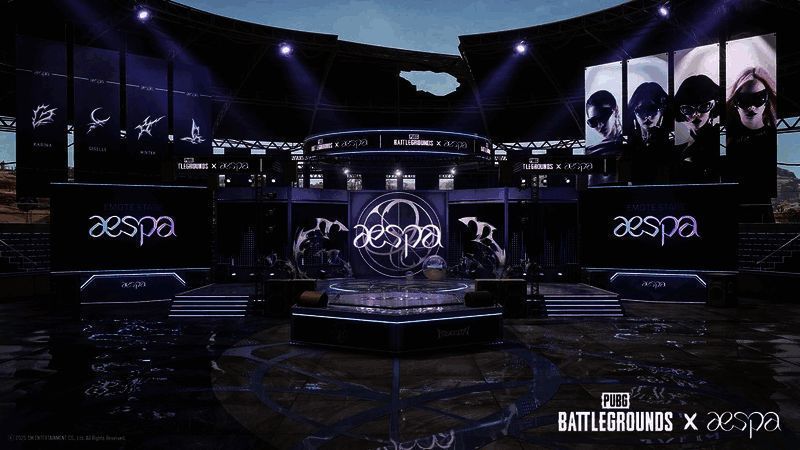PUBG与aespa合作推出的音乐画面,展现未来感十足的舞台效果
