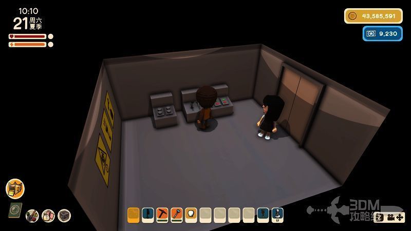 NPC手持火炬在矿洞中为玩家照明