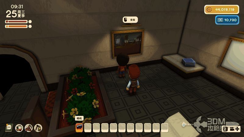 博物馆内部陈列着玩家上传的照片墙,吸引NPC前来参观