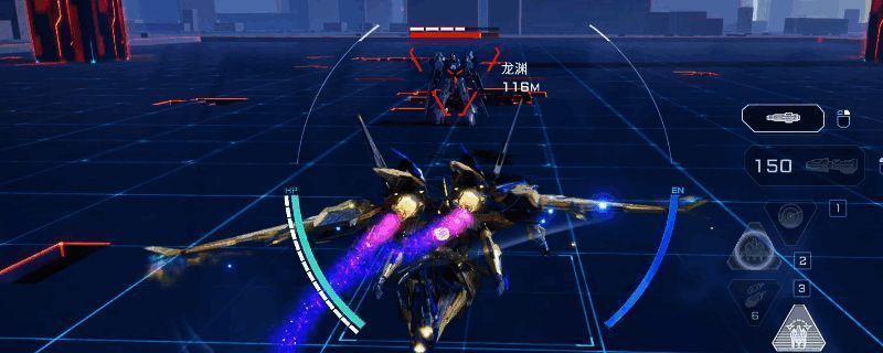 《解限机》中矛隼机甲展示图，机体线条凌厉，充满战斗气息