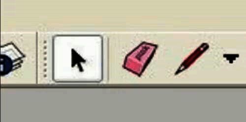 选择工具被激活状态,鼠标指针变为选择箭头形状