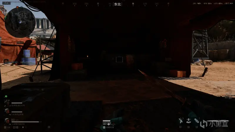 水泥厂地下通道入口视角，标注出首个房间位置