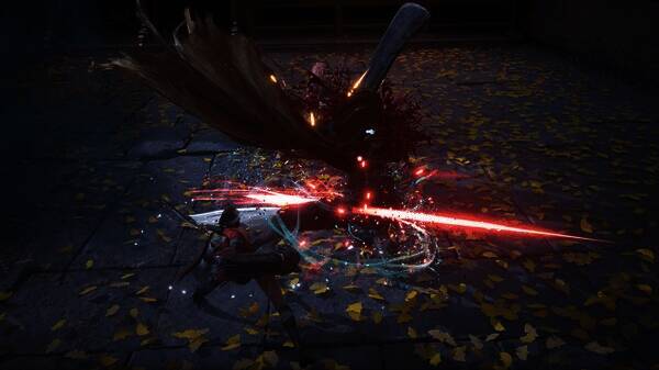 角色原画图展示三娘身穿兼具东方武者与机械改造元素的服饰,手持长剑神情坚定