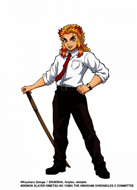 炼狱杏寿郎学园版角色立绘,身穿教师制服,神情坚定