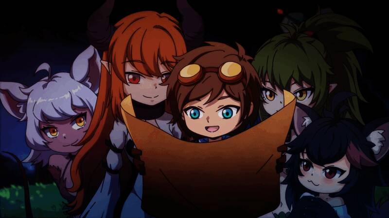 魔物娘与玩家角色并肩作战，释放技能对抗地底敌人