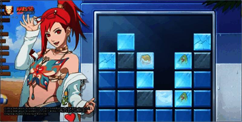 冰品屋活动界面展示各种击碎冰块的道具选项,背景为清凉冰饮元素