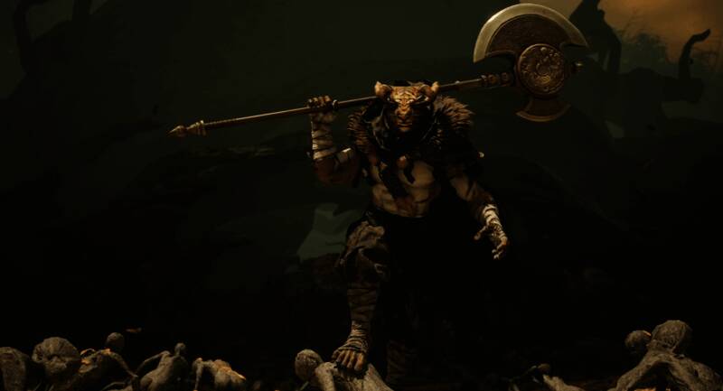 《十二影》游戏截图,展示主角与Boss对峙的紧张场面,背景充满东方暗黑风格