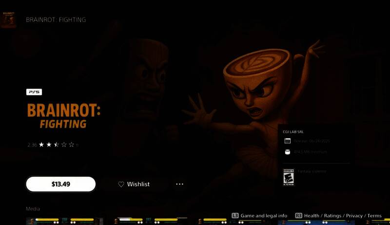 PlayStation商店页面展示多款AI生成游戏,画面粗糙、角色比例失调