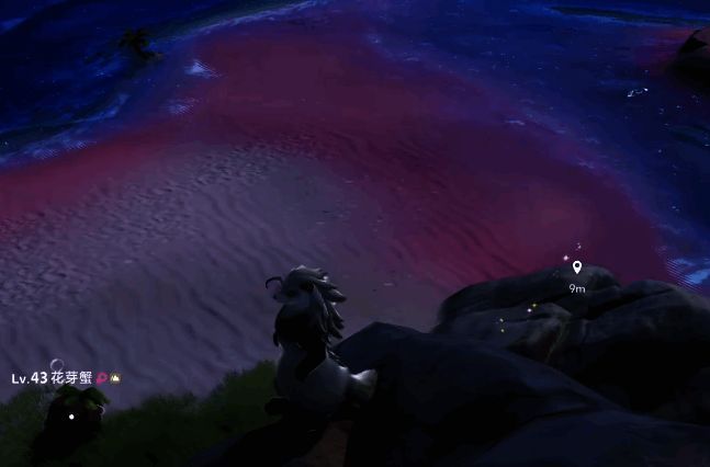 夜晚形态的粉色羞羞獭与沙滩宠物,画面柔和梦幻