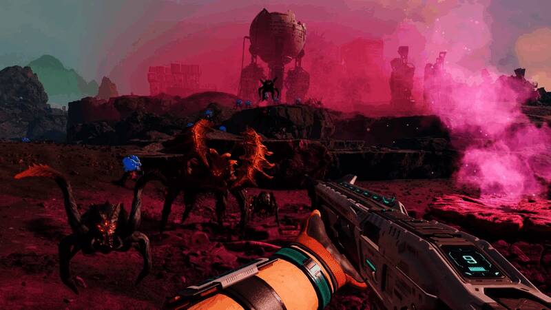 《星际裂变》角色设定图,囚犯在异星环境中与敌人战斗的场景