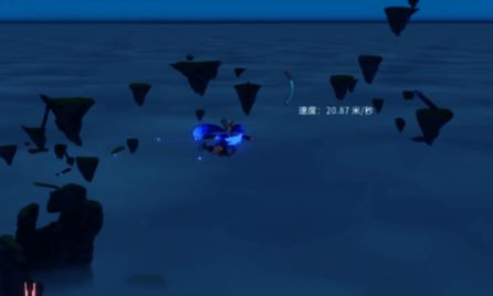 角色从高空俯瞰游戏世界,地图细节清晰可见,多个隐藏点位被标记