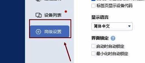 ToDesk主界面左侧展示高级设置选项,用户点击进入设置页面